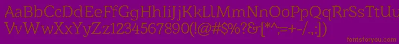 Barkentina1-Schriftart – Braune Schriften auf violettem Hintergrund