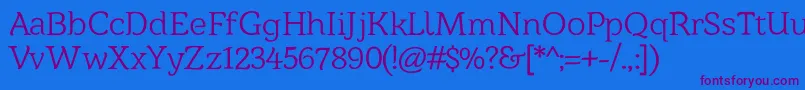 Barkentina1-Schriftart – Violette Schriften auf blauem Hintergrund