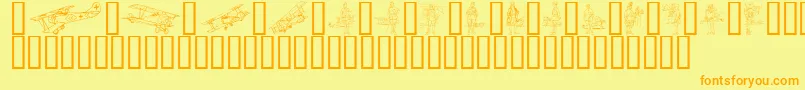 Ww1Planes Font – Orange Fonts on Yellow Background