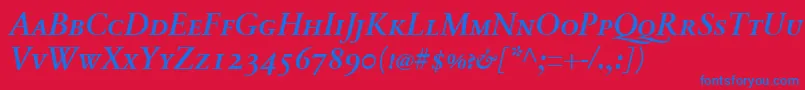 fuente SabonnextLtDemiItalicSmallCaps – Fuentes Azules Sobre Fondo Rojo
