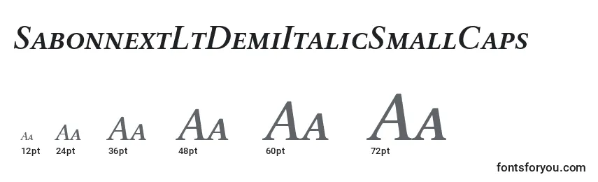 SabonnextLtDemiItalicSmallCaps Font Sizes