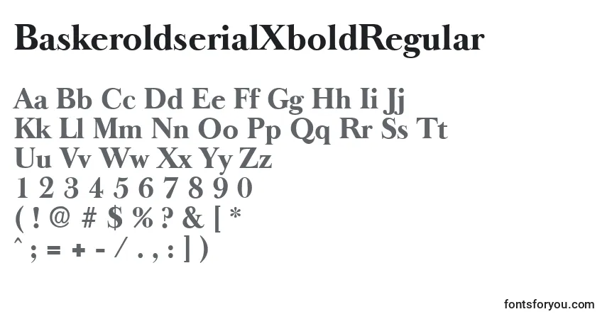 Шрифт BaskeroldserialXboldRegular – алфавит, цифры, специальные символы