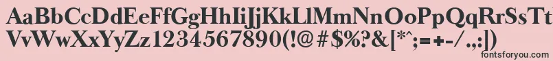 フォントBaskeroldserialXboldRegular – ピンクの背景に黒い文字