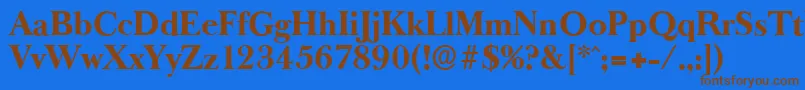 BaskeroldserialXboldRegular Font – Brown Fonts on Blue Background