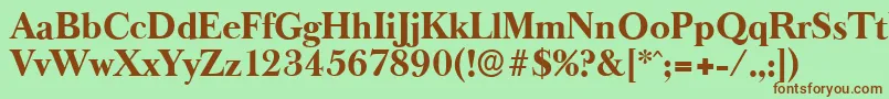 BaskeroldserialXboldRegular Font – Brown Fonts on Green Background