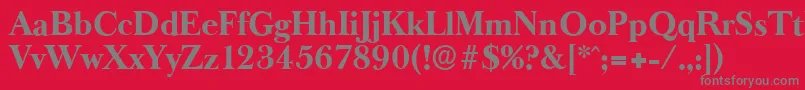 BaskeroldserialXboldRegular Font – Gray Fonts on Red Background