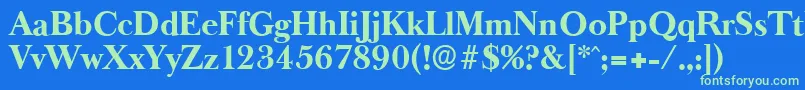 BaskeroldserialXboldRegular Font – Green Fonts on Blue Background