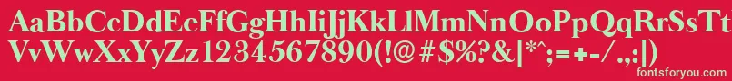 BaskeroldserialXboldRegular Font – Green Fonts on Red Background