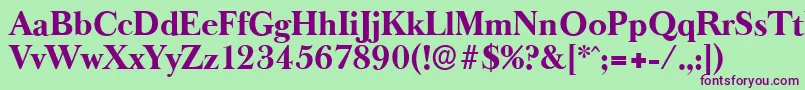BaskeroldserialXboldRegular Font – Purple Fonts on Green Background