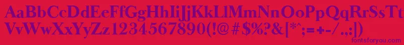 BaskeroldserialXboldRegular Font – Purple Fonts on Red Background