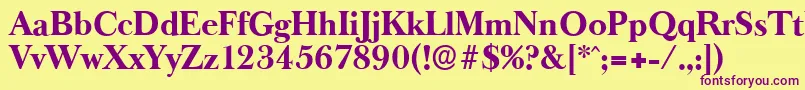 BaskeroldserialXboldRegular Font – Purple Fonts on Yellow Background
