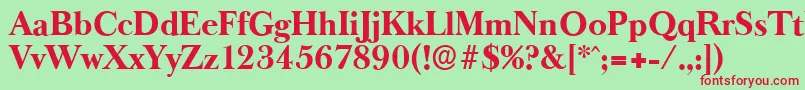 Шрифт BaskeroldserialXboldRegular – красные шрифты на зелёном фоне