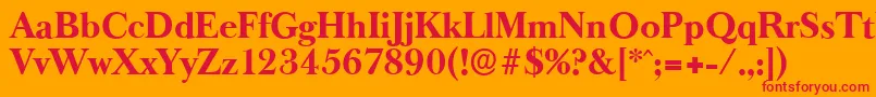 BaskeroldserialXboldRegular Font – Red Fonts on Orange Background