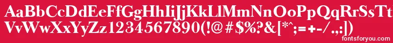 フォントBaskeroldserialXboldRegular – 赤い背景に白い文字