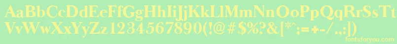 BaskeroldserialXboldRegular Font – Yellow Fonts on Green Background