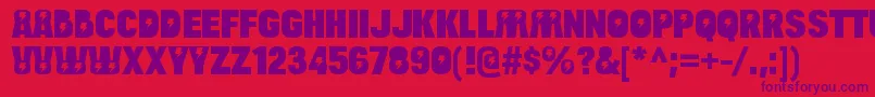 BulltoadzapRegular Font – Purple Fonts on Red Background