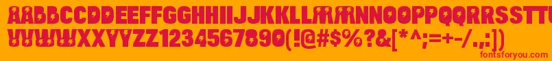 BulltoadzapRegular Font – Red Fonts on Orange Background
