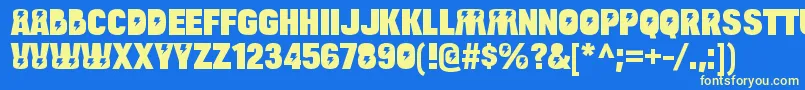 BulltoadzapRegular Font – Yellow Fonts on Blue Background