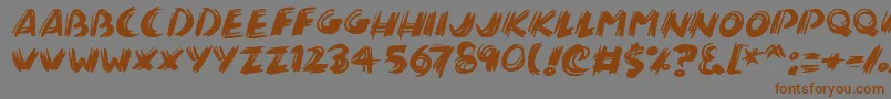 Brushalot-Schriftart – Braune Schriften auf grauem Hintergrund