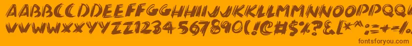 Brushalot Font – Brown Fonts on Orange Background