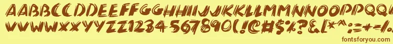 Brushalot Font – Brown Fonts on Yellow Background