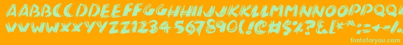 Brushalot Font – Green Fonts on Orange Background