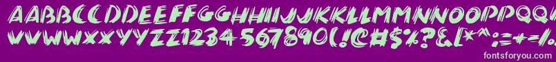 Brushalot Font – Green Fonts on Purple Background