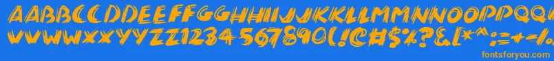 Brushalot Font – Orange Fonts on Blue Background