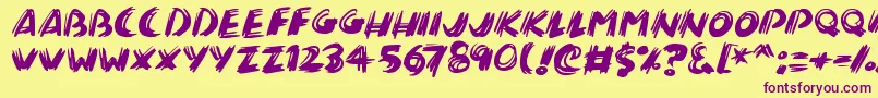 Brushalot Font – Purple Fonts on Yellow Background