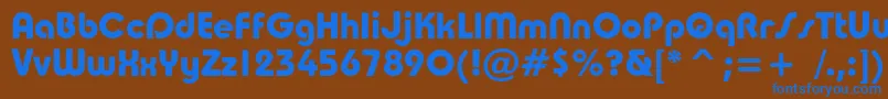 Czcionka Taurusboldc – niebieskie czcionki na brązowym tle