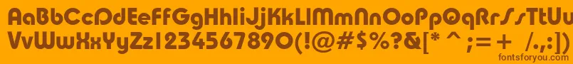 Taurusboldc-Schriftart – Braune Schriften auf orangefarbenem Hintergrund