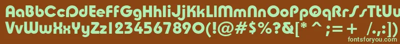 Taurusboldc Font – Green Fonts on Brown Background