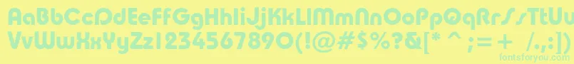 Taurusboldc Font – Green Fonts on Yellow Background