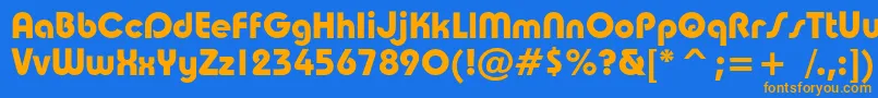 Taurusboldc Font – Orange Fonts on Blue Background