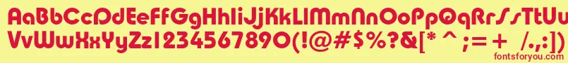 Taurusboldc Font – Red Fonts on Yellow Background