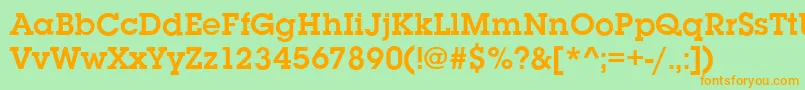 SquareserifDemi Font – Orange Fonts on Green Background