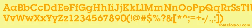 SquareserifDemi Font – Orange Fonts on Yellow Background
