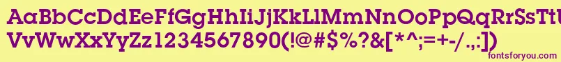 SquareserifDemi Font – Purple Fonts on Yellow Background