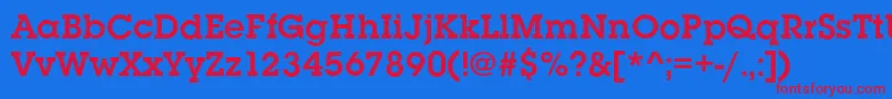 SquareserifDemi Font – Red Fonts on Blue Background
