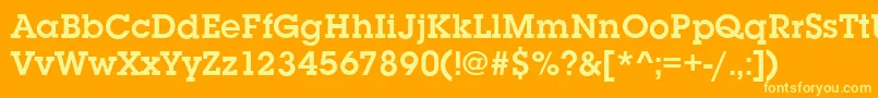 SquareserifDemi Font – Yellow Fonts on Orange Background