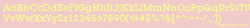 SquareserifDemi Font – Yellow Fonts on Pink Background