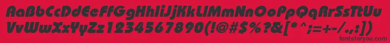 フォントBordeauxblackItalic – 赤い背景に黒い文字