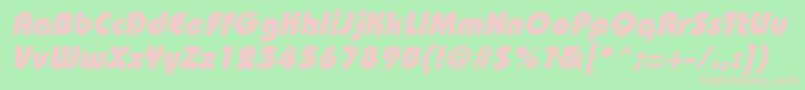 Fonte BordeauxblackItalic – fontes rosa em um fundo verde