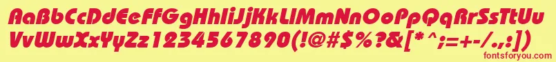BordeauxblackItalic Font – Red Fonts on Yellow Background