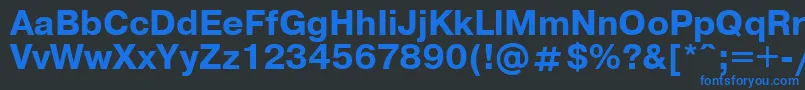 Шрифт UkrainianpragmaticaBold – синие шрифты на чёрном фоне