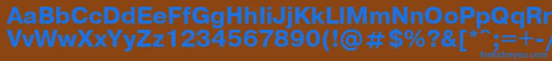 フォントUkrainianpragmaticaBold – 茶色の背景に青い文字