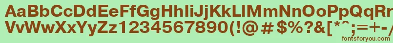 UkrainianpragmaticaBold-fontti – ruskeat fontit vihreällä taustalla