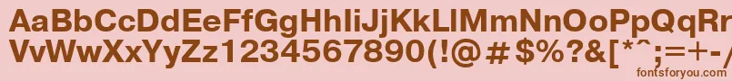 フォントUkrainianpragmaticaBold – ピンクの背景に茶色のフォント