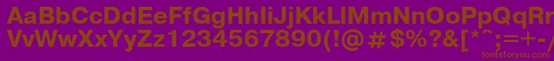 フォントUkrainianpragmaticaBold – 紫色の背景に茶色のフォント