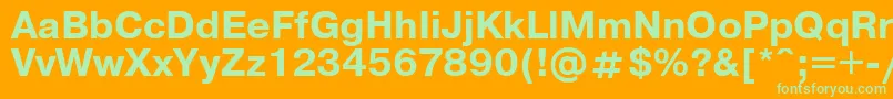 UkrainianpragmaticaBold Font – Green Fonts on Orange Background
